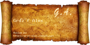 Gróf Alex névjegykártya